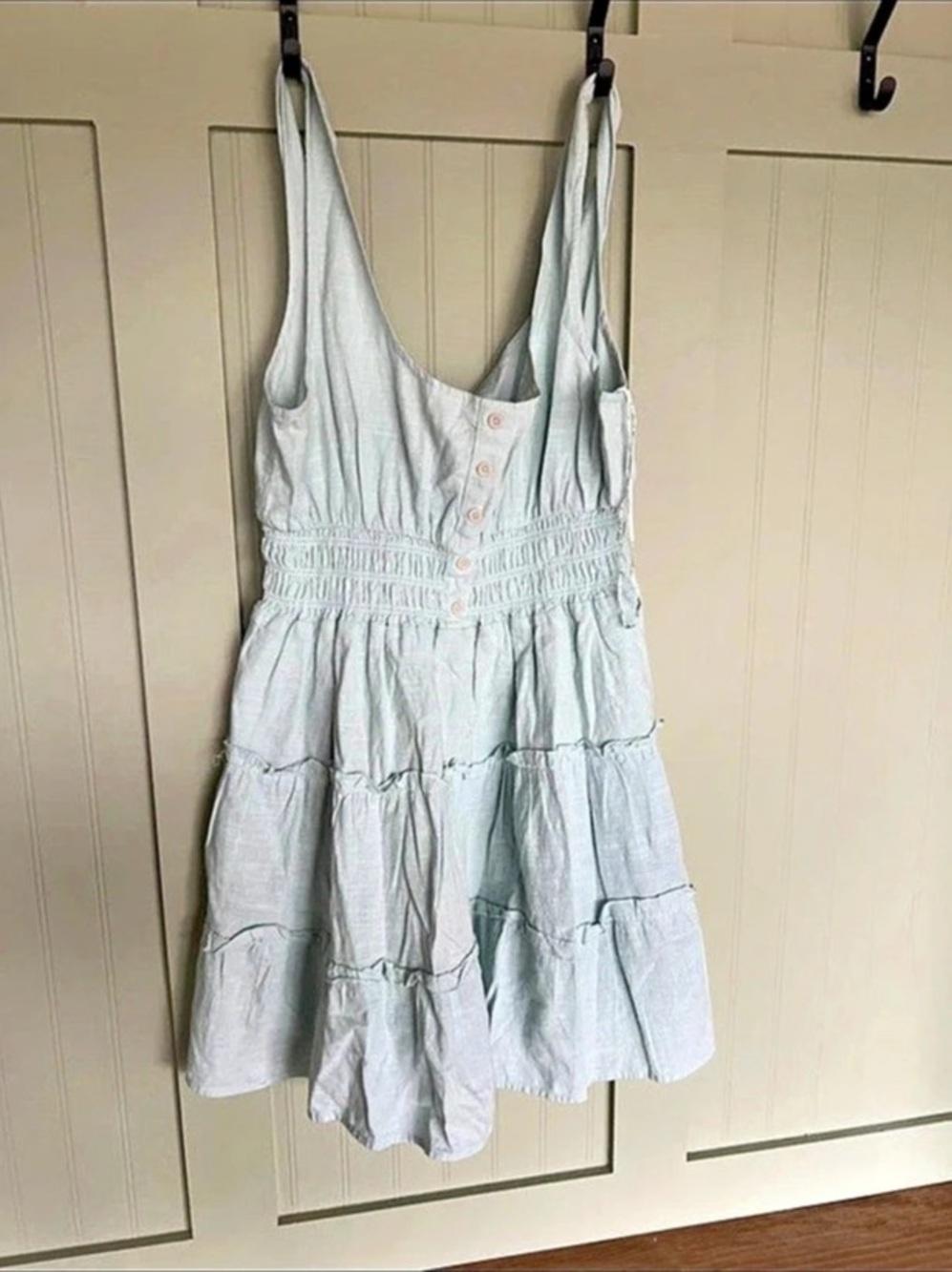 Smocked Mini Dress in Blue New